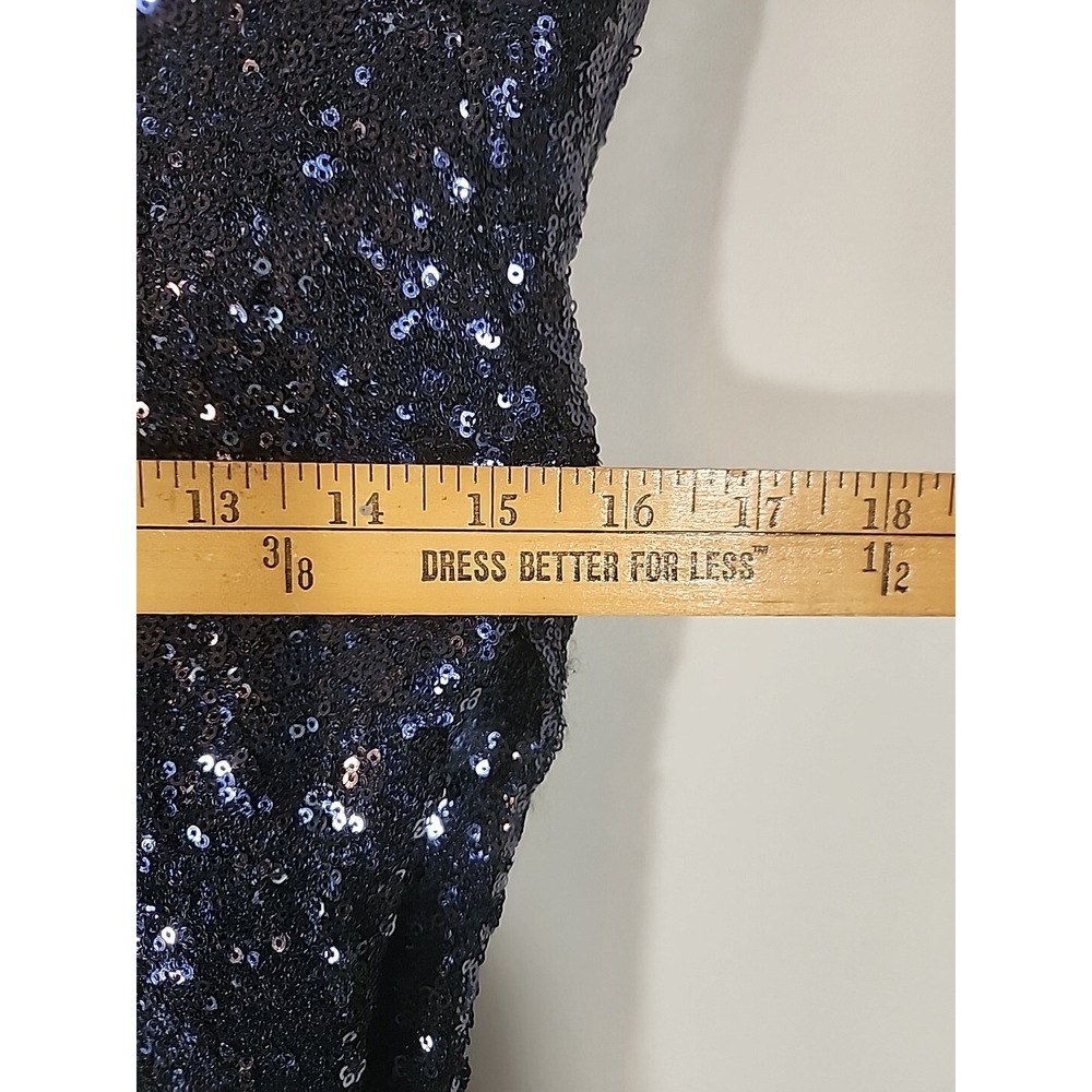 LULUS Delightful Ways Navy Blue All Over Sequin Mini Body Con Dress Womens‎ M - Picture 8 of 9